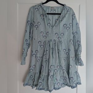 Blue spring Dress With pockets